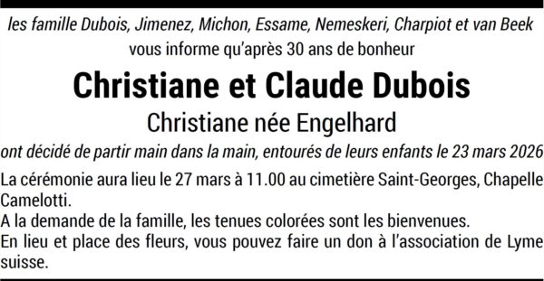 Avis de décès Claude DUBOIS